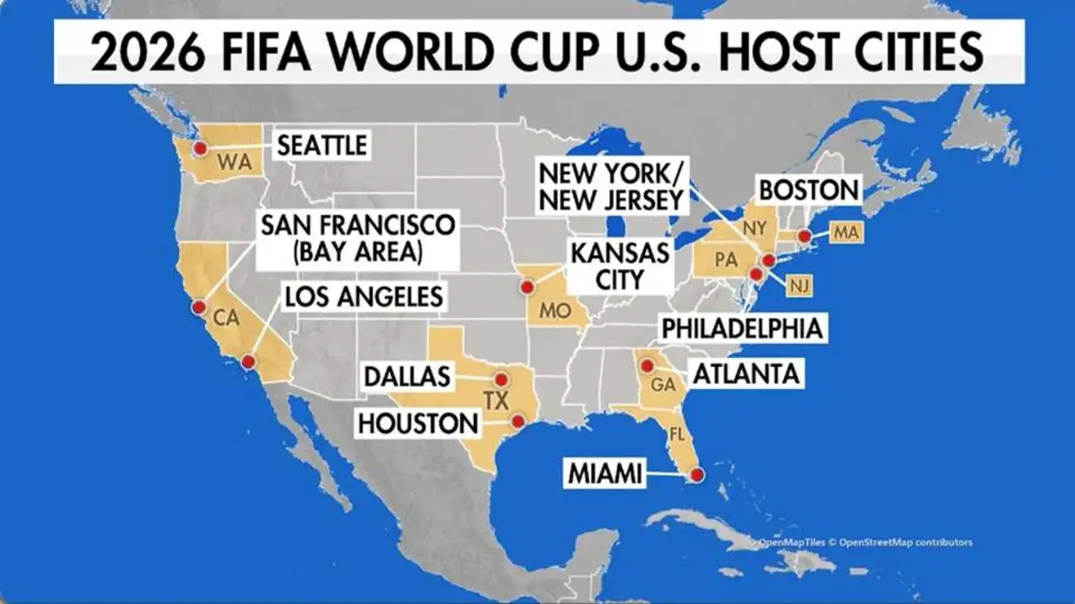 map of world cup host cities