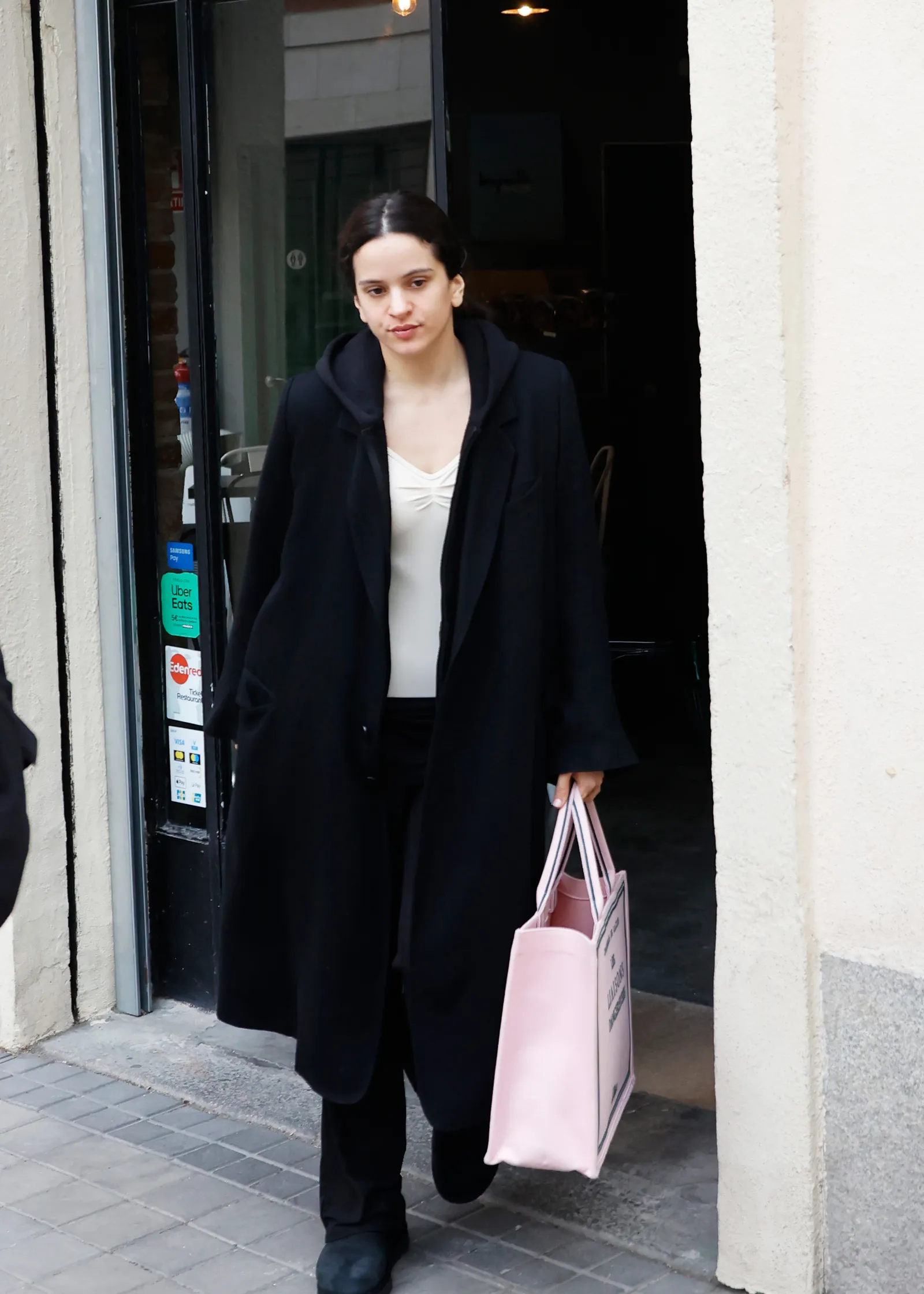 Rosalia is seen leaving a restaurant after having lunch with Loli Bahia on 28 March 2026