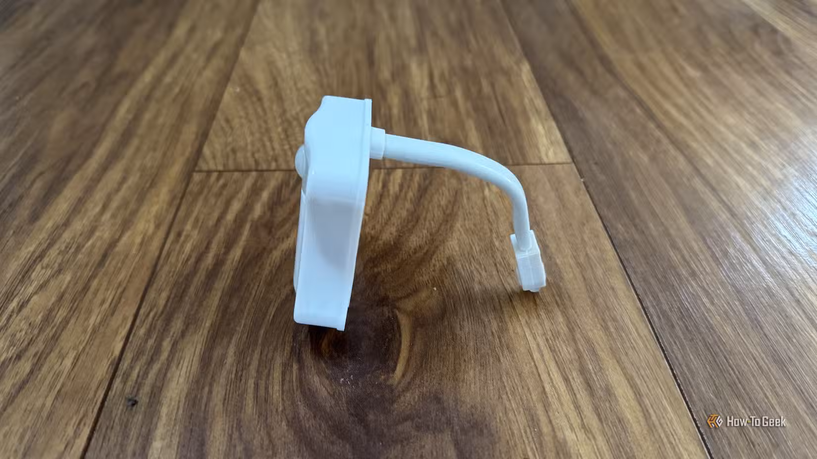 A motion activated toilet light from a side angle.-1