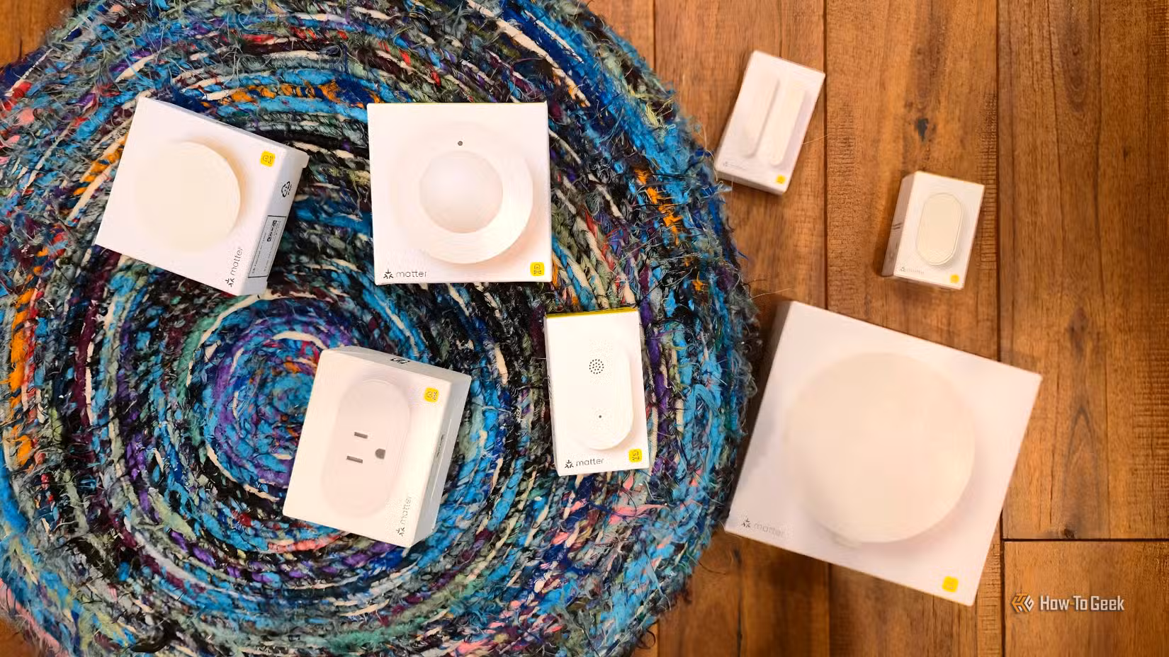 Boxes for several IKEA Matter products.