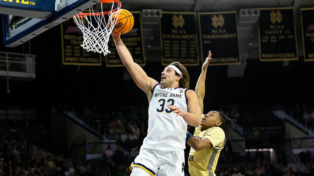 Carson Towt drives to the basket