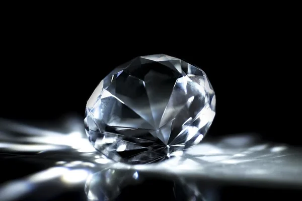A diamond against a black background