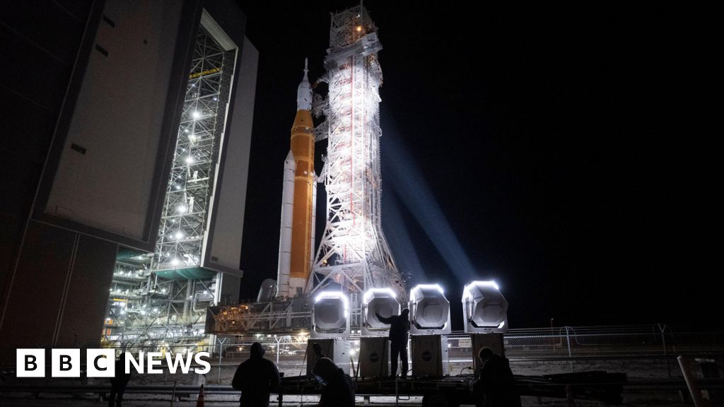 Nasa's Moon rocket Artemis rolls back to pad for possible April launch