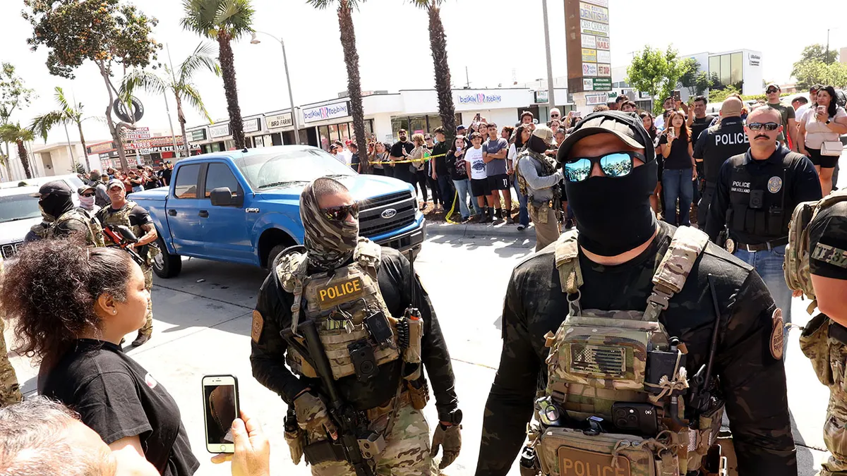 Masked ICE agents in California