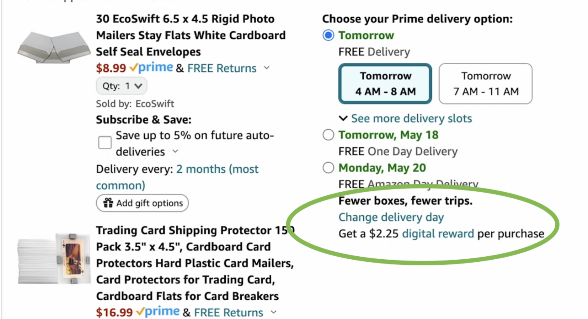 Change the delivery time