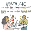 Illustration of two people at a nice dinner. One of the people is looking at their phone laughing, the other person raises their hand in exasperation.