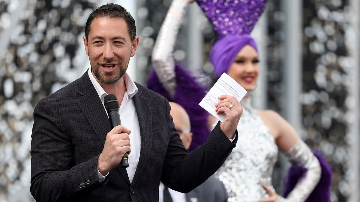 LVCVA board member Michael Naft speaking at a press conference in Las Vegas