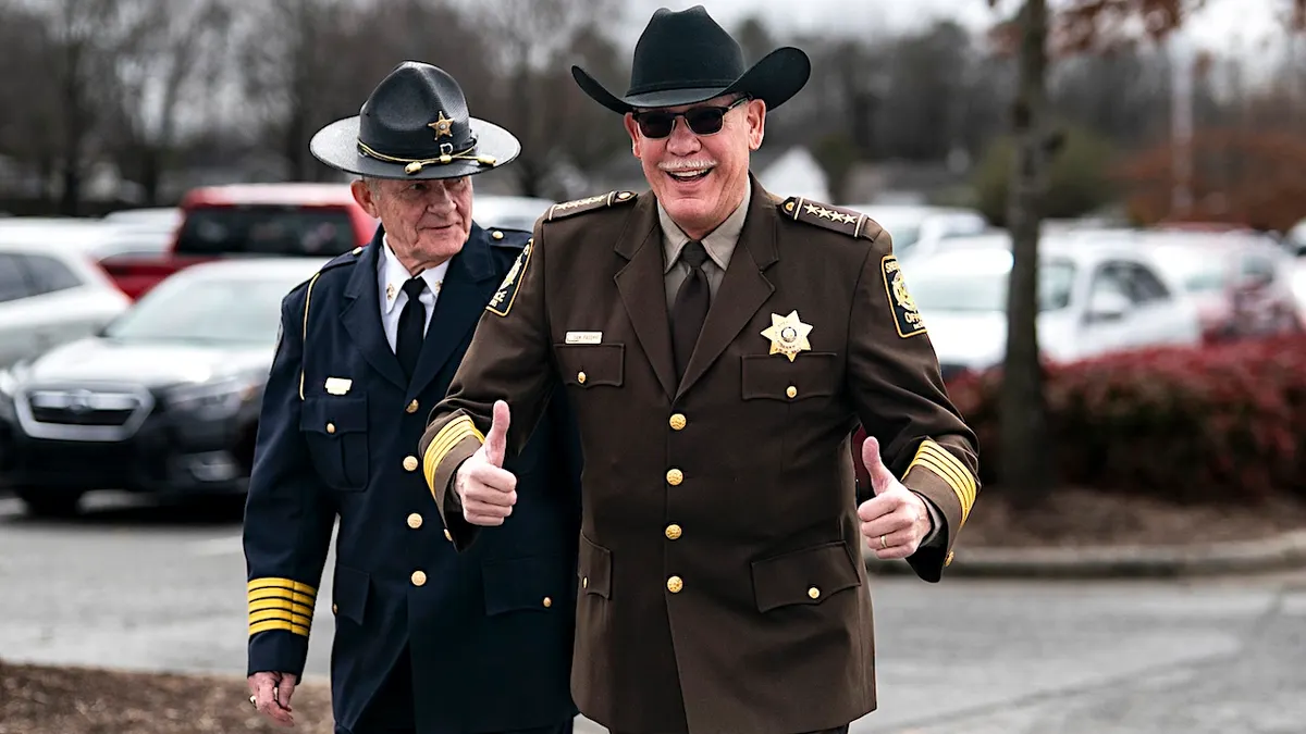 Terry Johnson, Sheriff of Alamance County, North Carolina, left, and Sam Page, Sheriff of Rockingham County