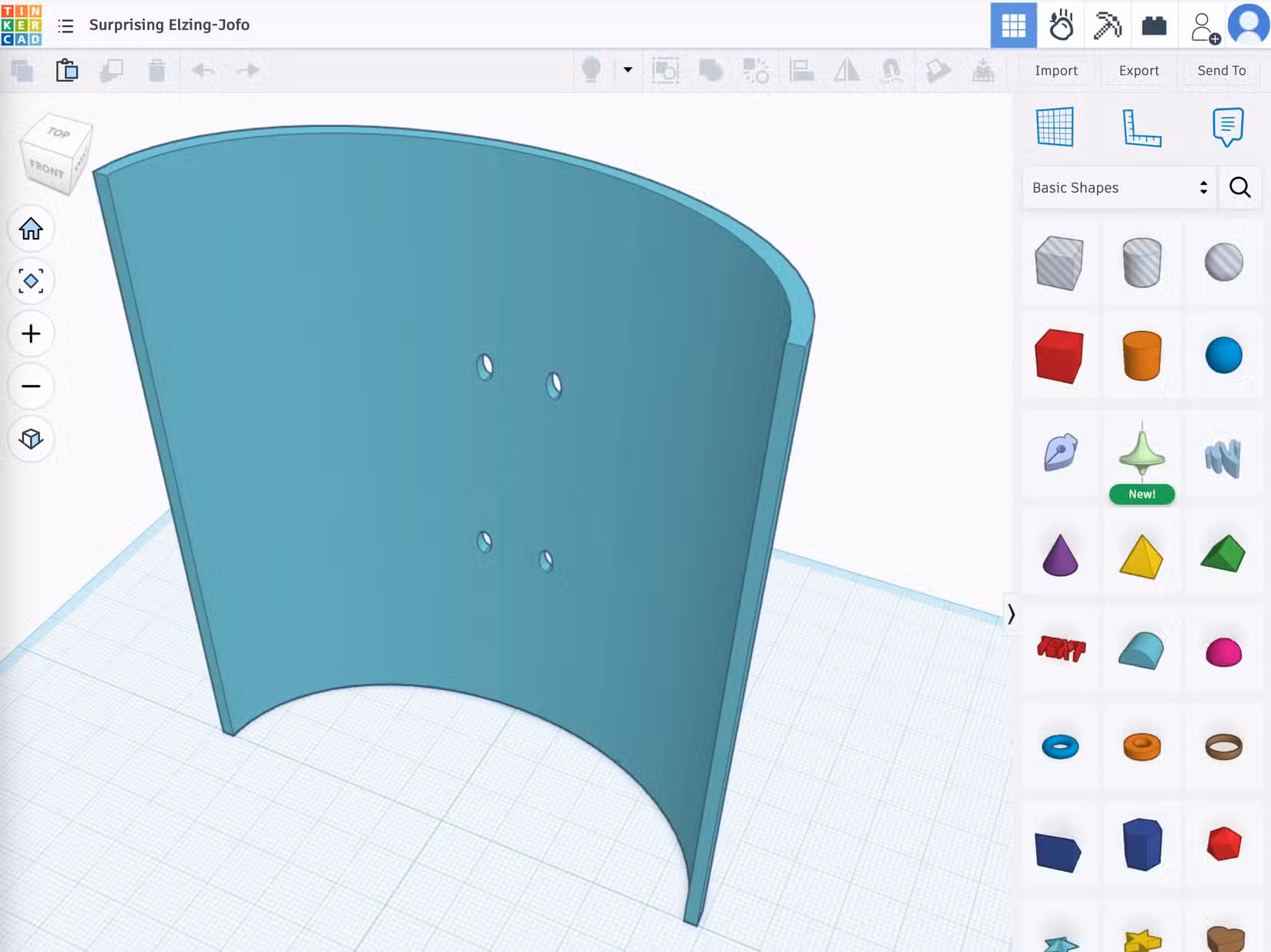 Designing an item in TinkerCAD.