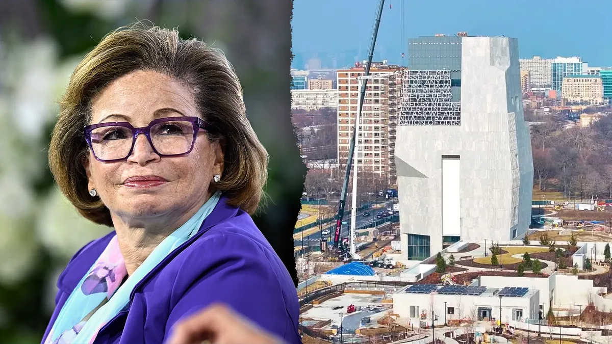 Valerie Jarrett alongside the Obama Presidential Center construction site in Chicago.