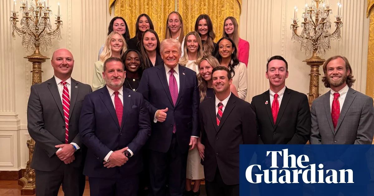 ‘Worth a thousand words’: Trump photo obscuring women’s tennis team sparks backlash | College sports