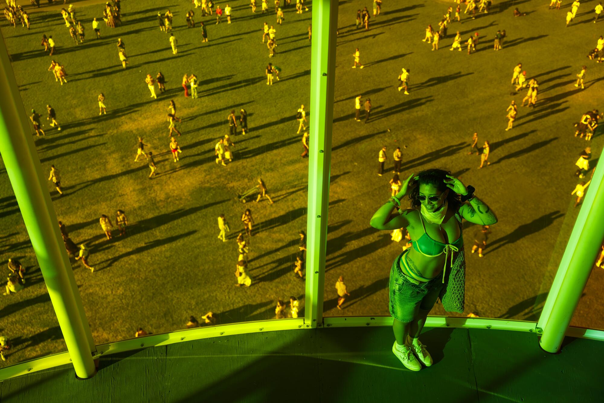 Natalie Villegas, 27, from the District of Columbia, poses for a photos inside the SPECTRA.