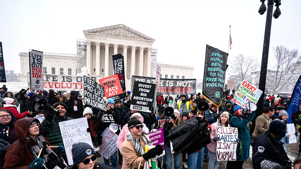 People marching for life at the Supreme Court in Washington, D.C.