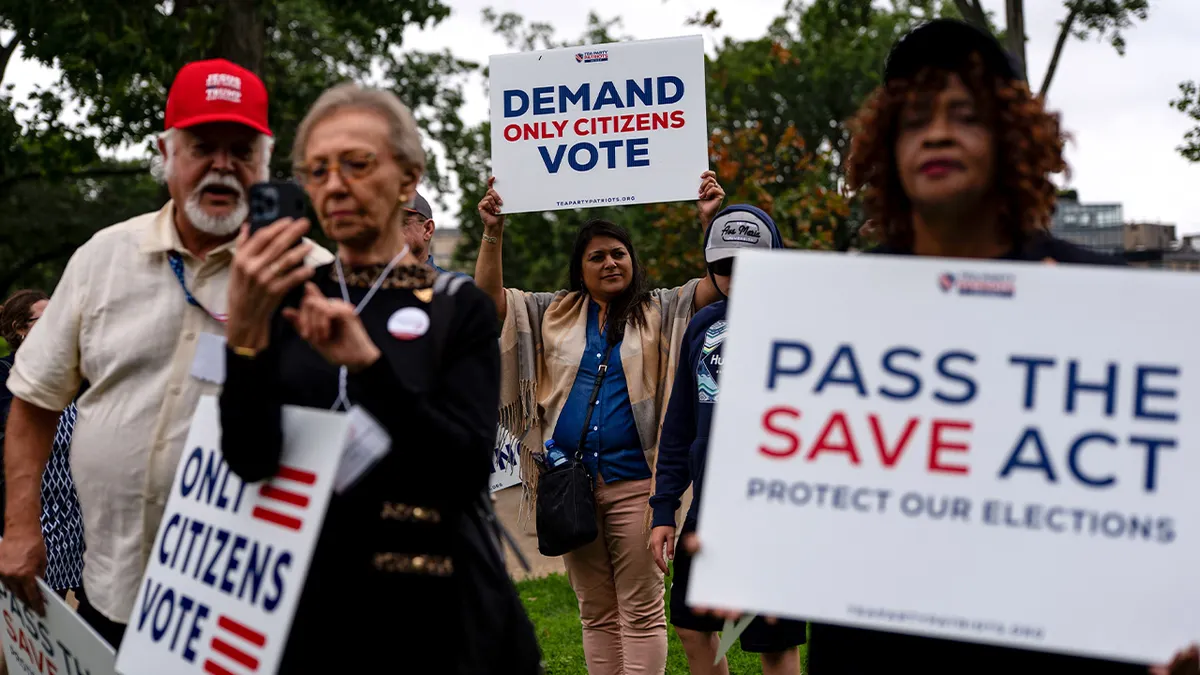 Sen. Mike Lee speaking at a rally outside the U.S. Capitol in Washington, D.C.