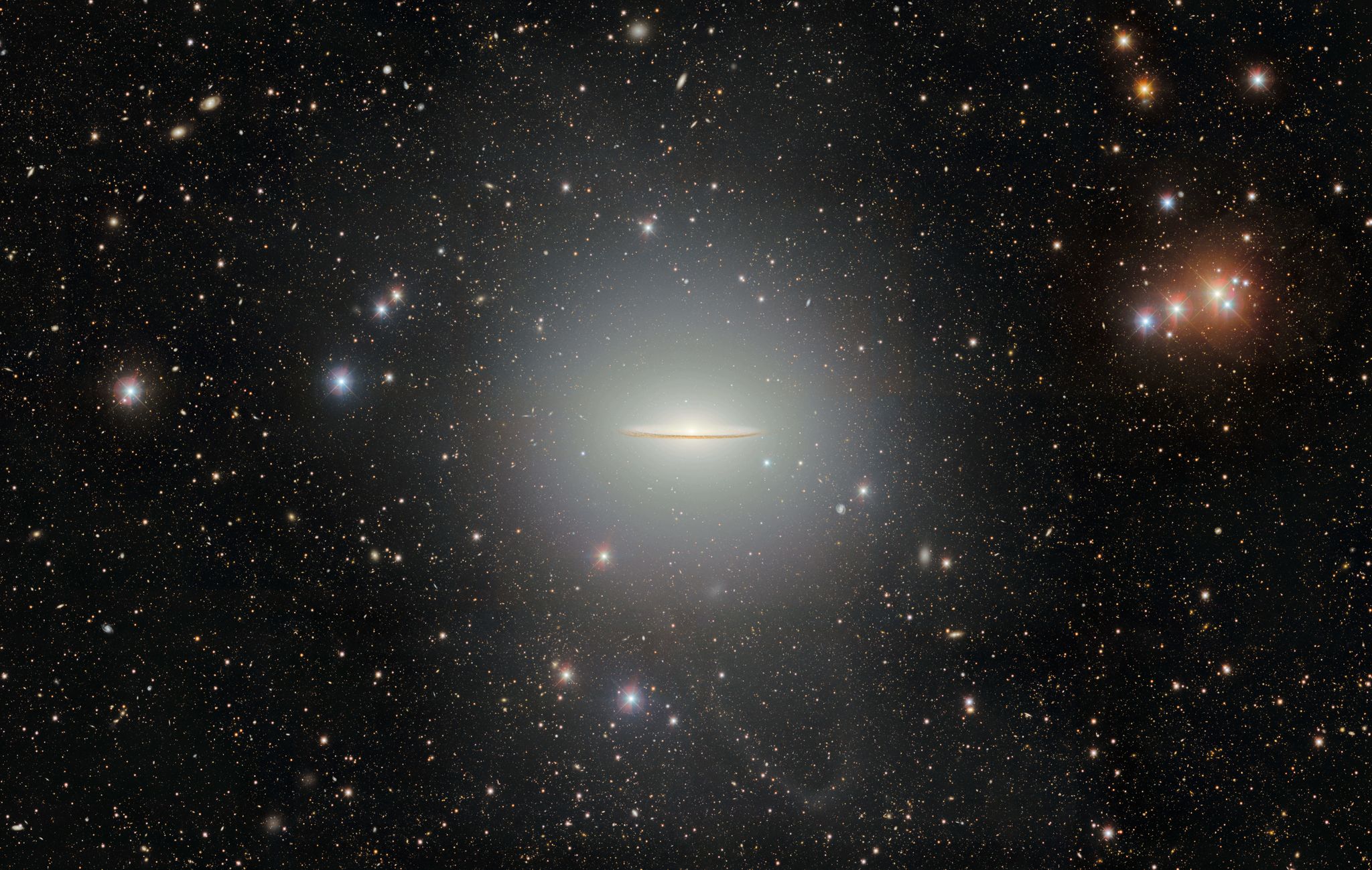 The wide-brimmed Sombrero galaxy is revealed in all its splendor by a telescope in Chile