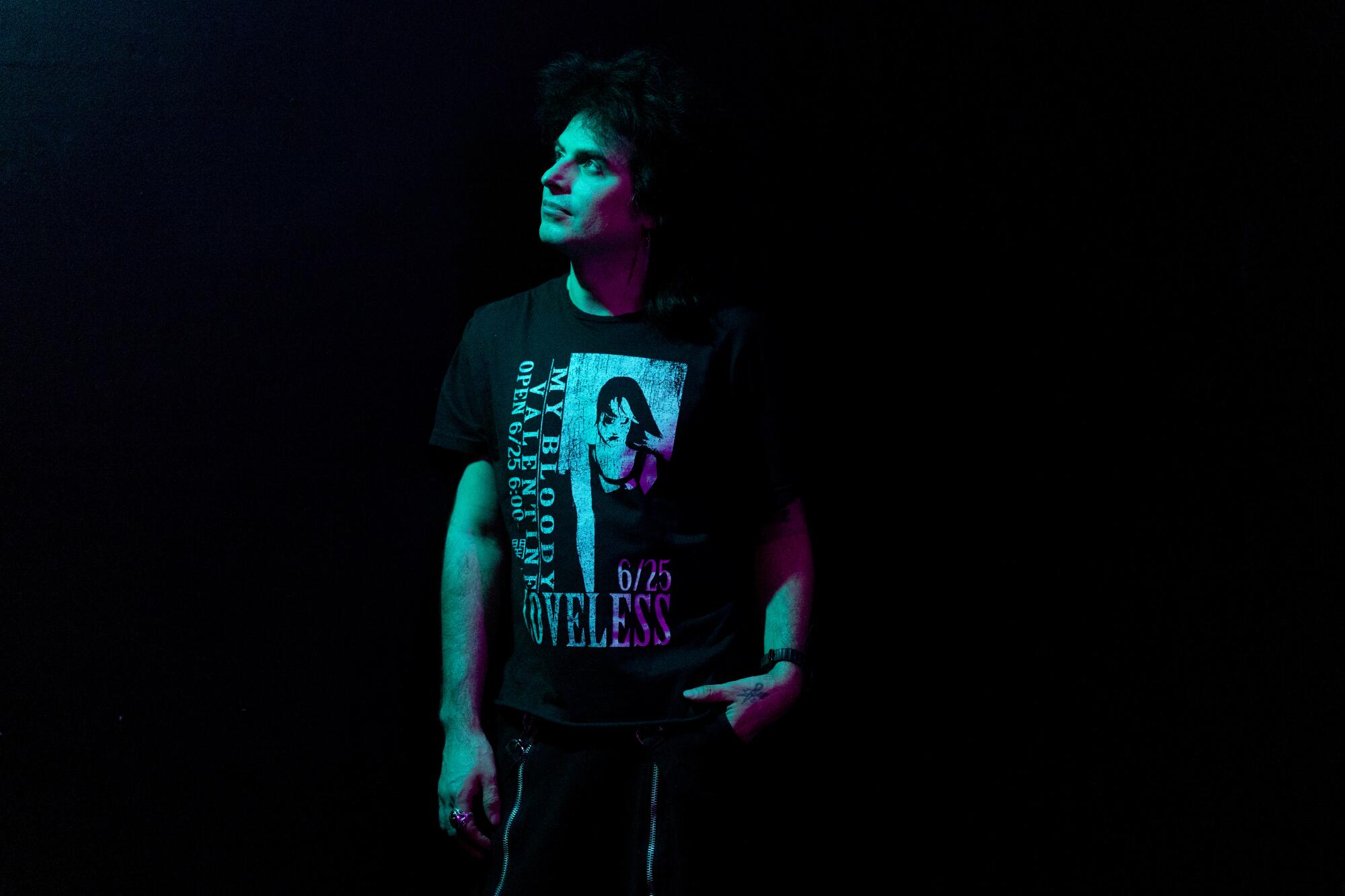 DJ James David provides the music for Goth Yoga LA classes.