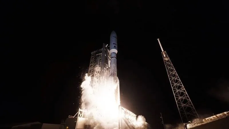  A ULA Atlas V rocket launches 29 Amazon Leo satellites from Florida on April 27, 2026. 