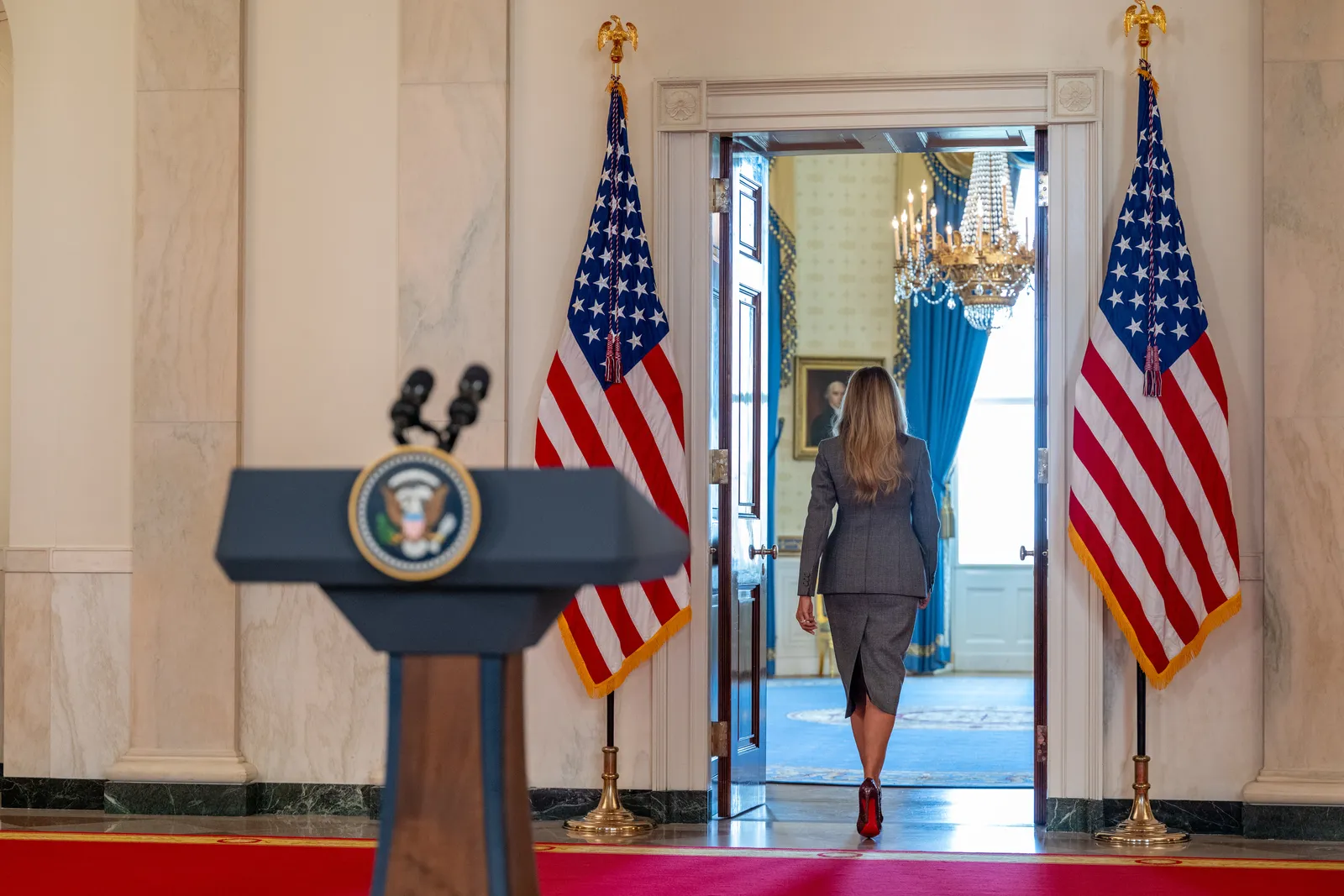 Melania Trump Distances Herself From Epstein and Maxwell In Somewhat Random Press Conference