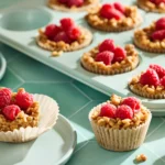 Crispy rice cups with raspberries riff on a childhood favorite