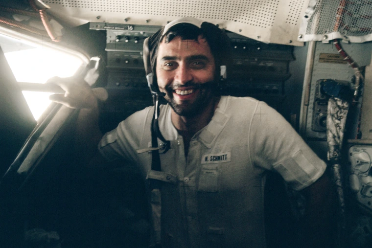 Harrison H. Schmitt aboard the Lunar Module LM