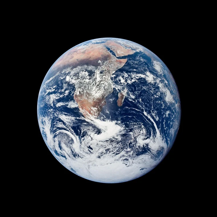 A view of Earth in space