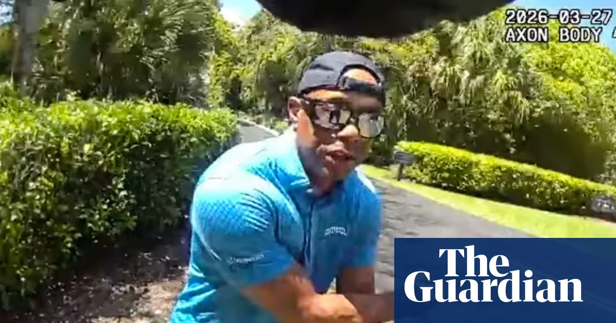 Bodycam footage shows moment Tiger Woods is arrested for DUI – video | Tiger Woods