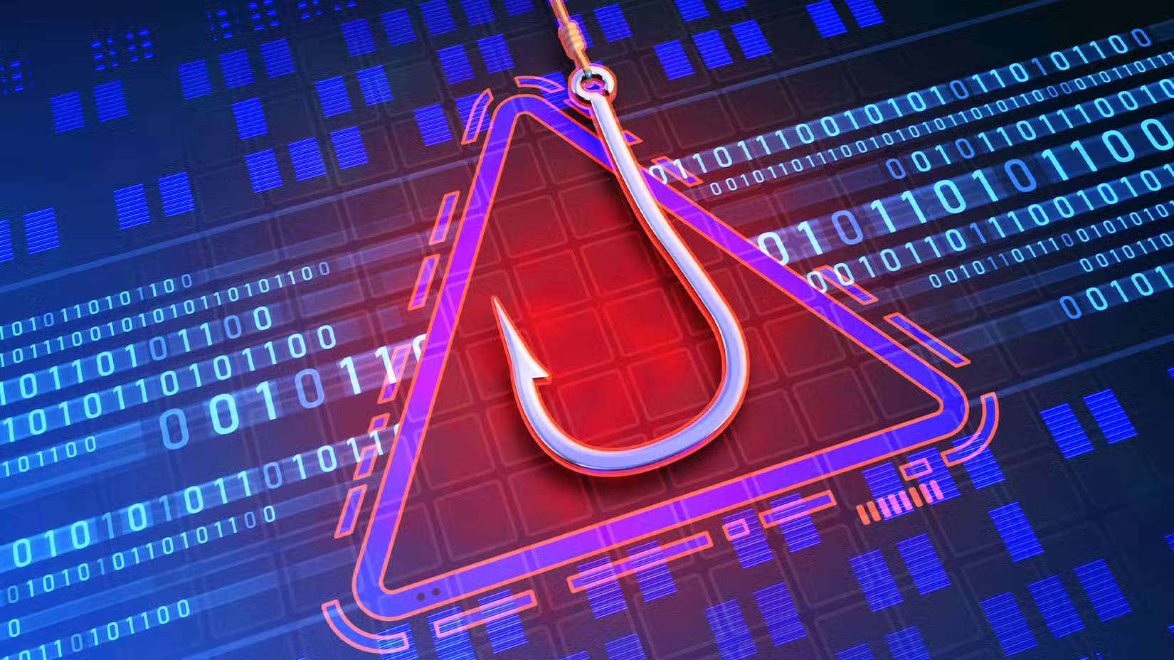 A hook representing a phishing attack on a data.
