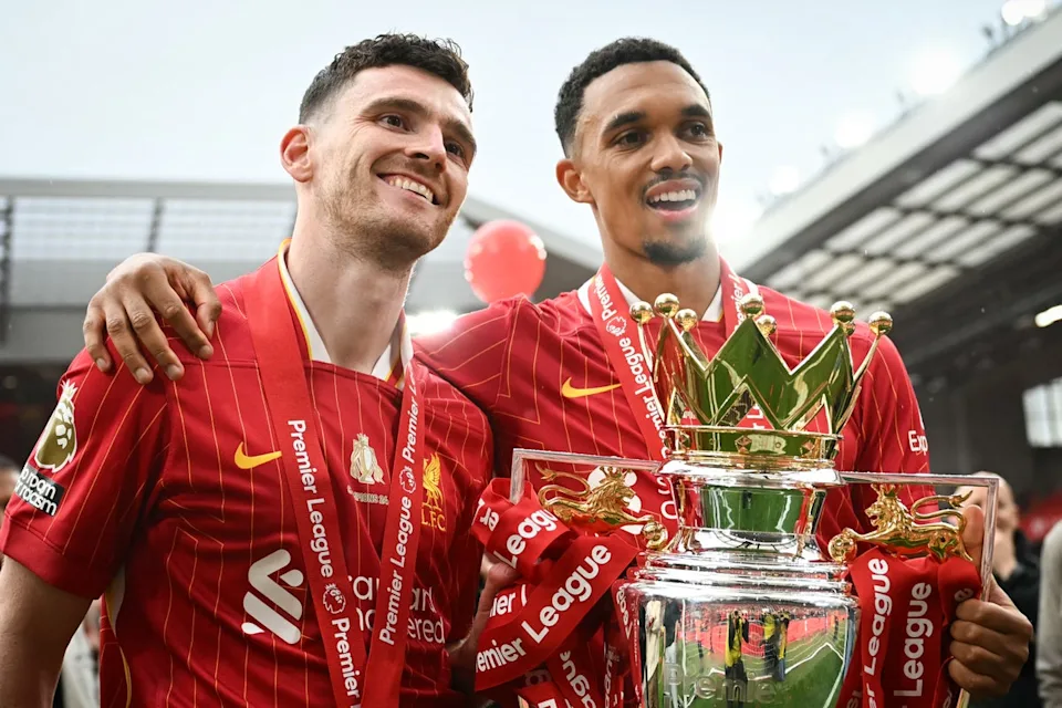 Andy Robertson (left) formed a formidable partnership with former Liverpool defender Trent Alexander-Arnold (AFP via Getty Images)