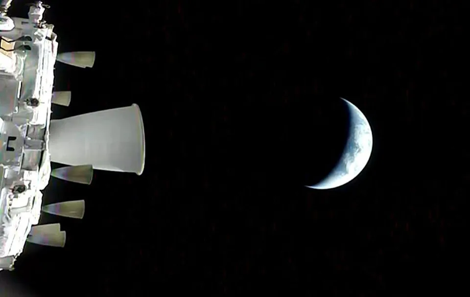 A spectacular view of the crescent Earth was beamed down by cameras on the Artemis II Orion capsule early April 2, 2026, as the spacecraft orbited Earth in a highly elliptical orbit at altitudes up to 40,000 miles or more. The highly elliptical orbit helped line the craft up for a rocket firing later in the day to send the astronauts on a trajectory to the moon.   / Credit: NASA