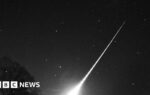 Dashcam captures meteor soaring over Corby