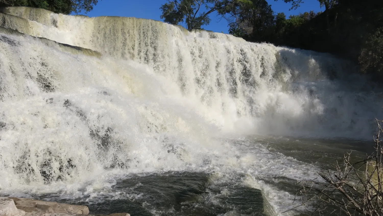 Luvilombo Falls during the period of mass migration of specimens of Parakneria thysi. Credit: Pacifique Kiwele