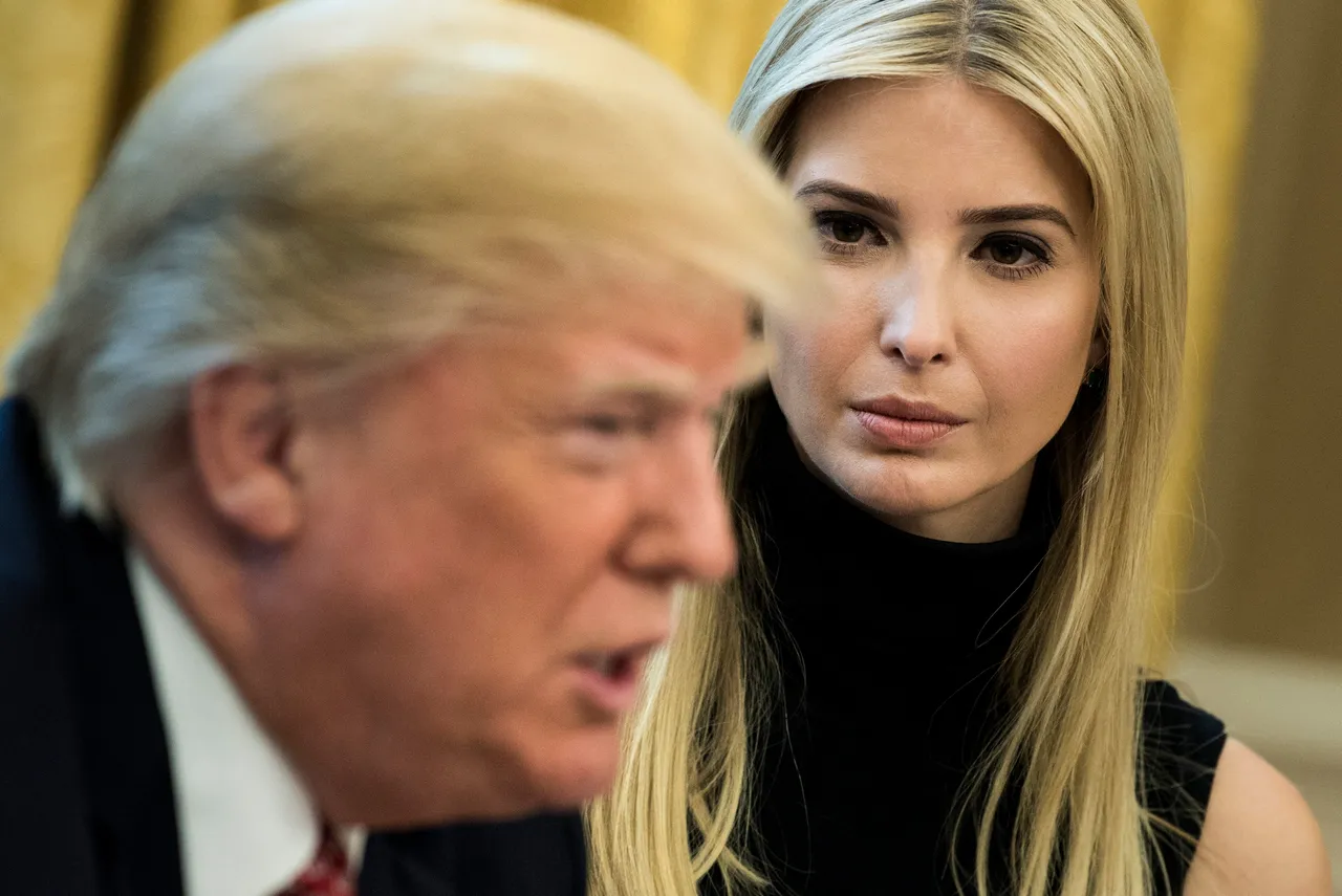TOPSHOT - Ivanka Trump listens while her father US President Donald Trump speaks via video with NASA astronauts aboard the International Space Station from the Oval Office of the White House April 24, 2017 in Washington, DC. (Photo by Brendan Smialowski / AFP) (Photo by BRENDAN SMIALOWSKI/AFP via Getty Images)