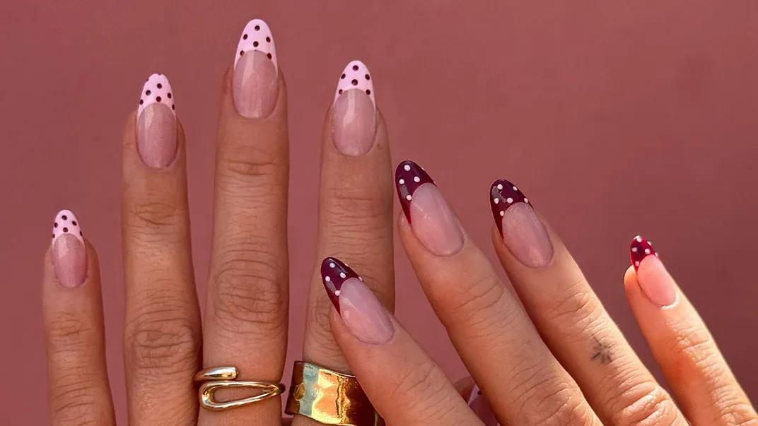 Polka Dot French Tip Nails Combine Spring's Cutest Mani Trends