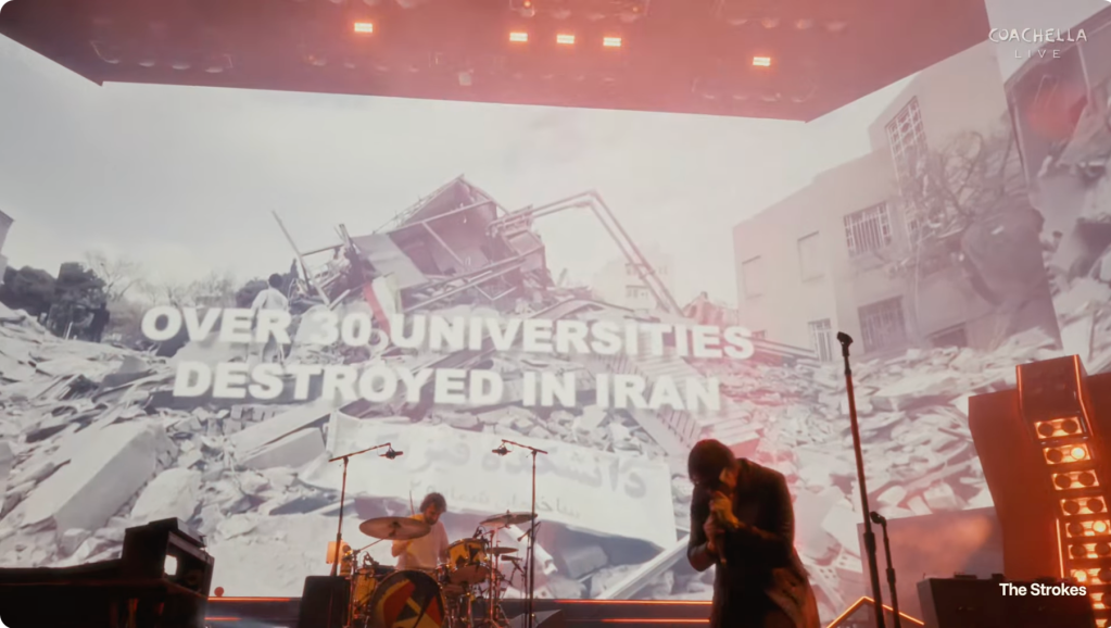 Strokes Ends Coachella Set With Video of U.S. and Israel Bombings