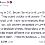 Trump Wants WHCD To Continue Despite Shooting, Secret Service Will Decide