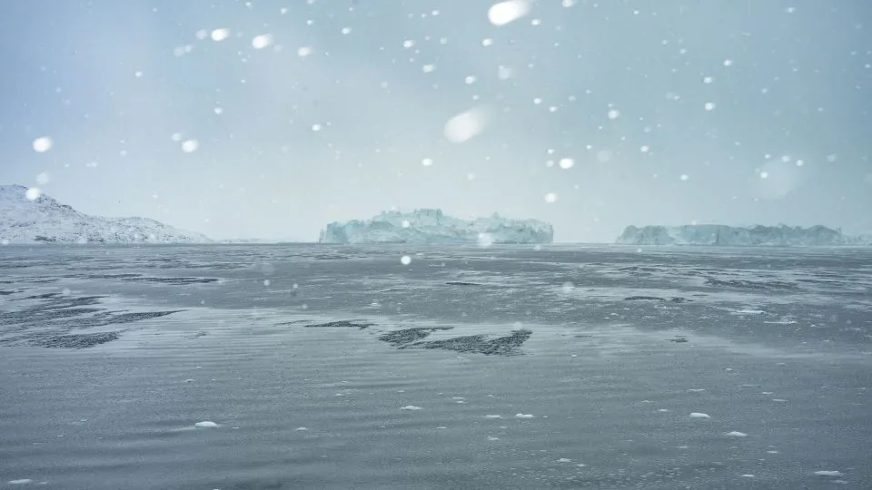 Disko Bay, Greenland, on March 15, 2026. Melting ice is disrupting the balance of salinity that drives the AMOC. - Florent Vergnes/AFP/Getty Images