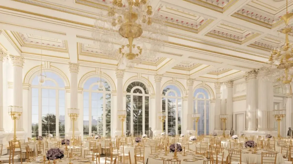 Rendering of the new White House ballroom interior design.