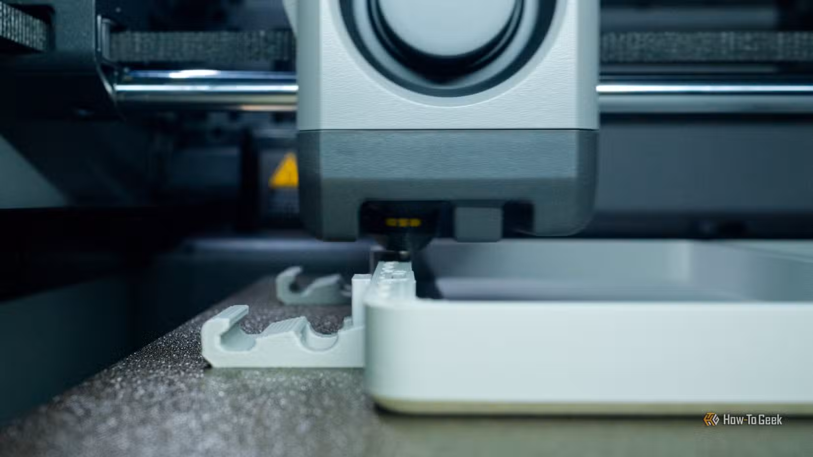 Bambu Lab P2S 3D printer mid-print.