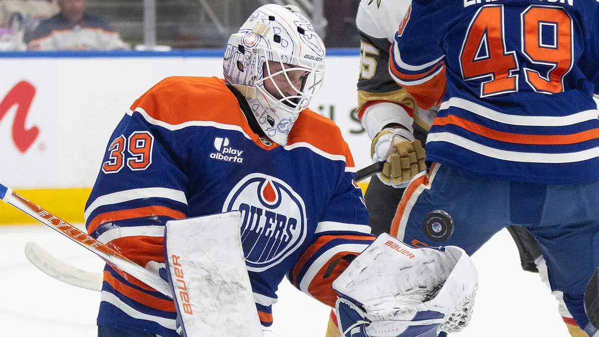 Edmonton Oilers goalie Connor Ingram making a save during NHL game