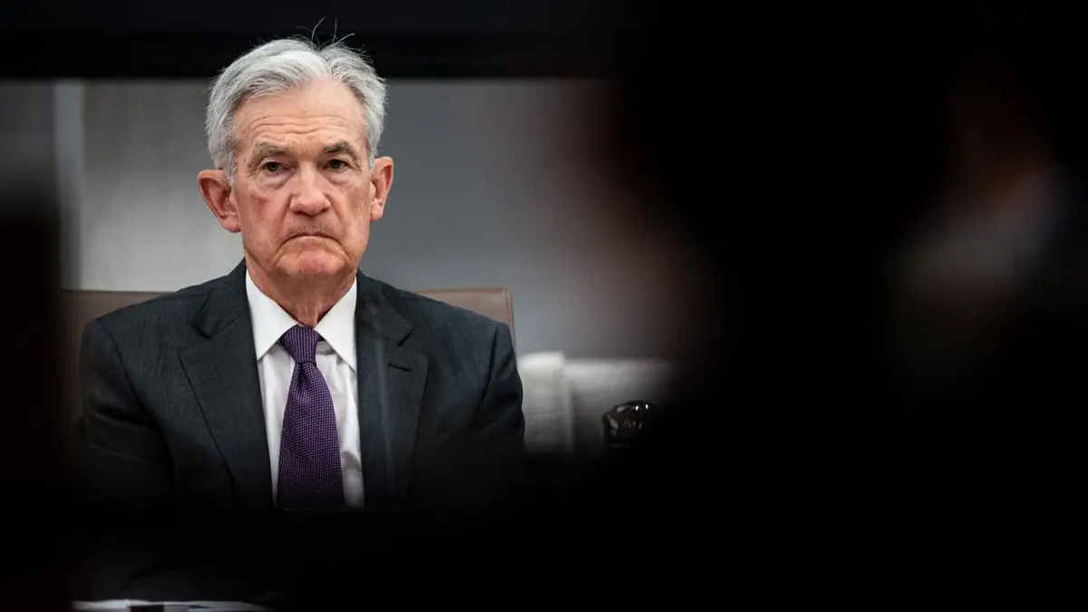 Jerome Powell speaking during Federal Reserve Board meeting in Washington, D.C.