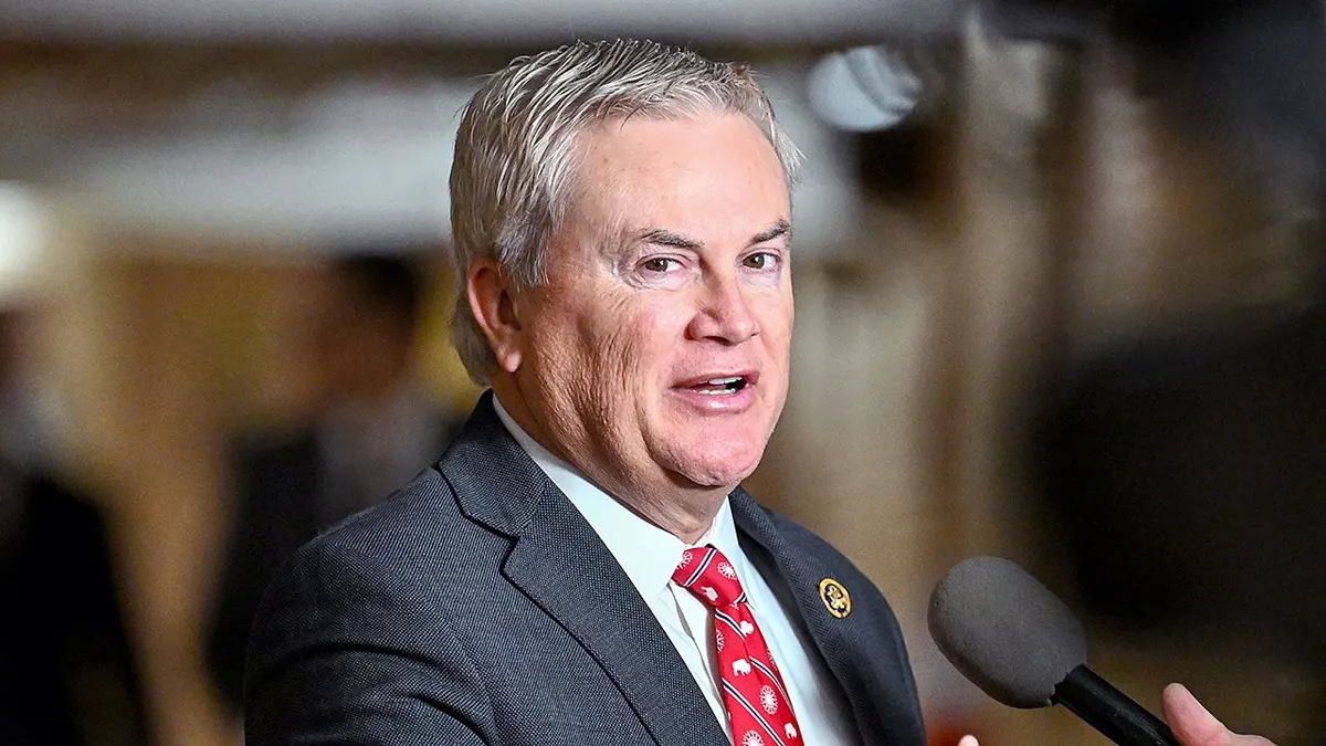 Rep. James Comer speaking to media at the US Capitol in Washington, D.C.