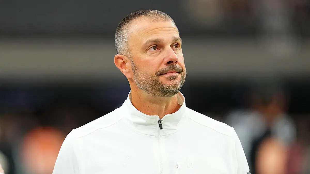 General manager John Spytek looking on at Allegiant Stadium in Las Vegas