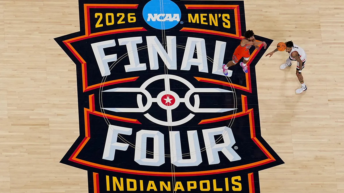 The Final Four logo at center court