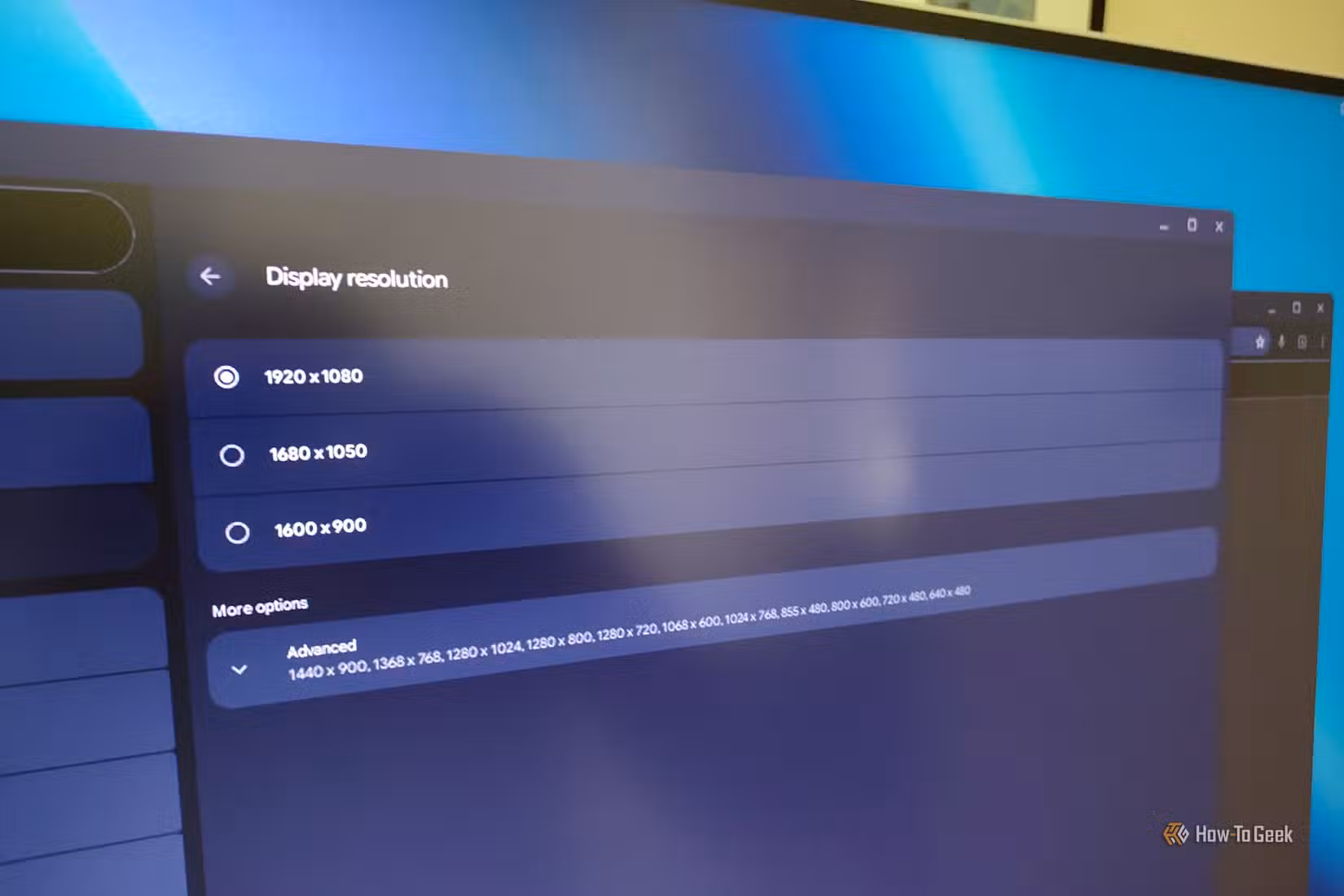 Display resolution on a Pixel Desktop.