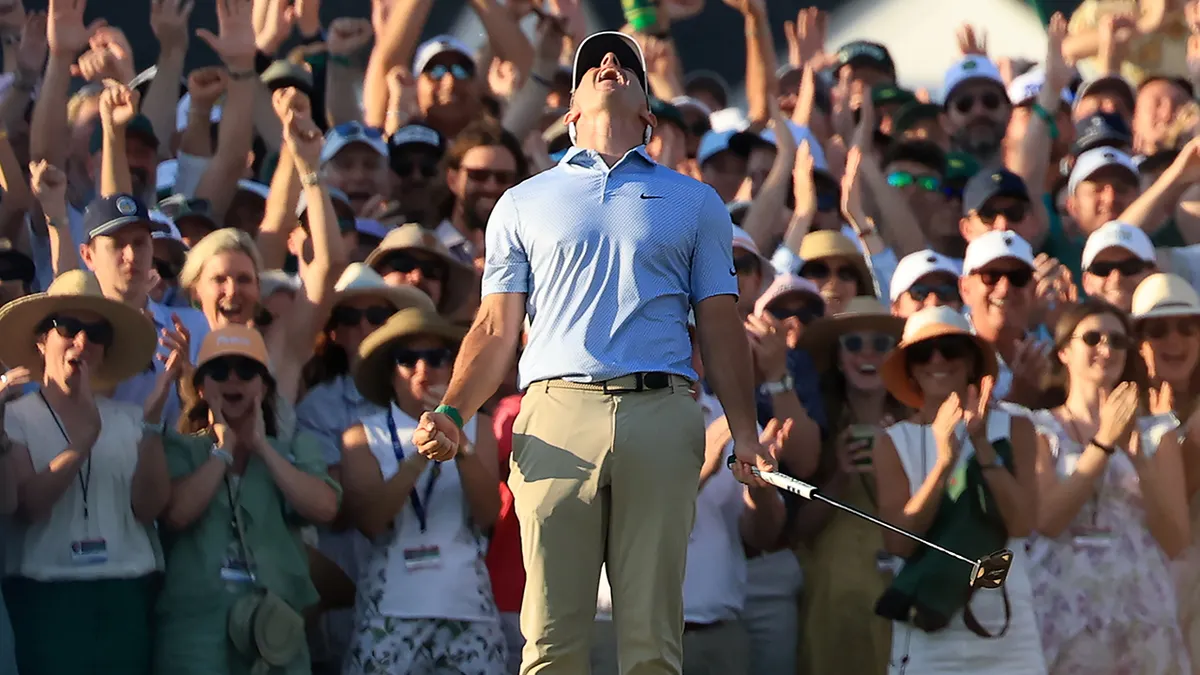 Rory McIlroy celebrates
