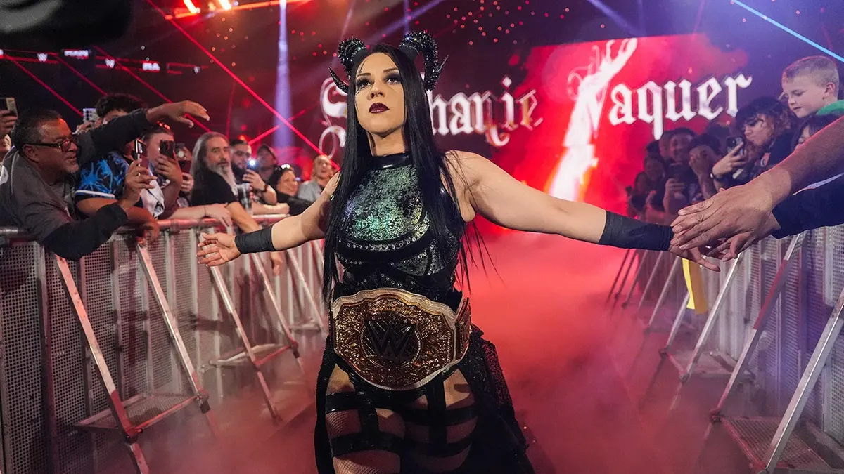 Stephanie Vaquer making her entrance at Monday Night RAW in San Antonio, Texas