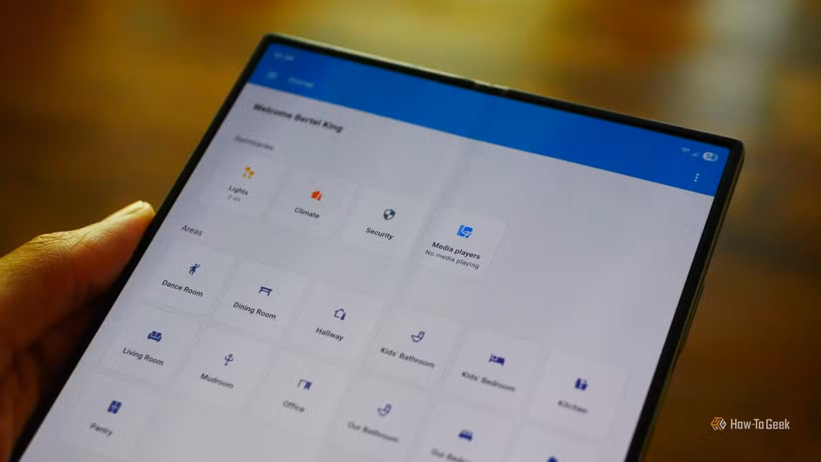 The experimental home dashboard in Home Assistant on a Samsung Galaxy Z Fold 6.