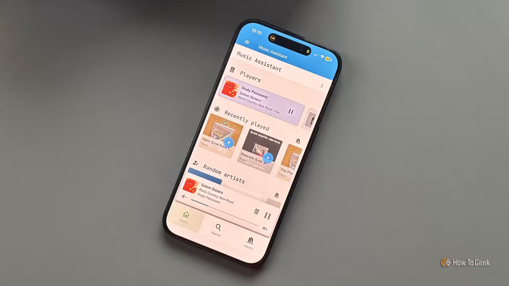 The Home Screen of Music Assistant on an iPhone.
