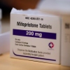 Mifepristone tablets sit on a table at a Planned Parenthood clinic in Ames, Iowa, July 18, 2024.