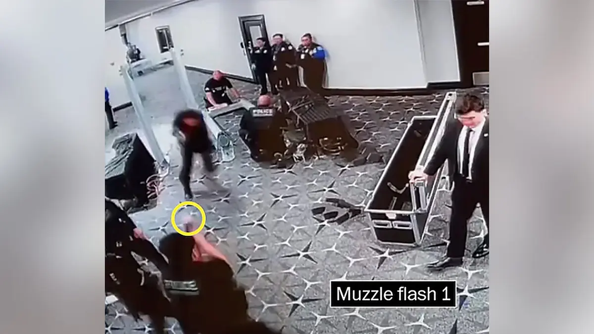A Secret Service agent fires at Cole Allen.